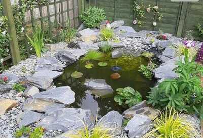 Sandstone Patio & Garden Pond